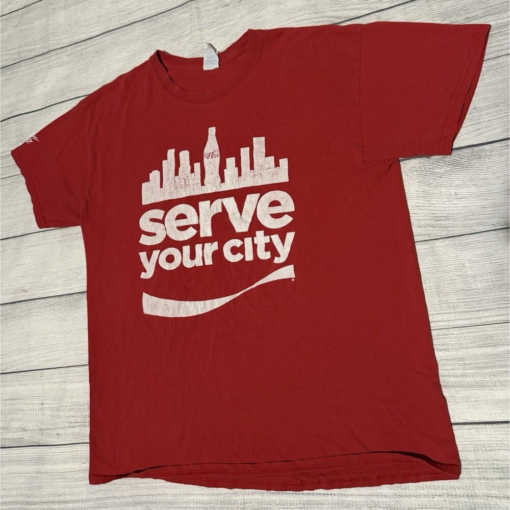 Coca Cola Employee Promo T Shirt Serve Your City Graphic Size Large Rare HTF